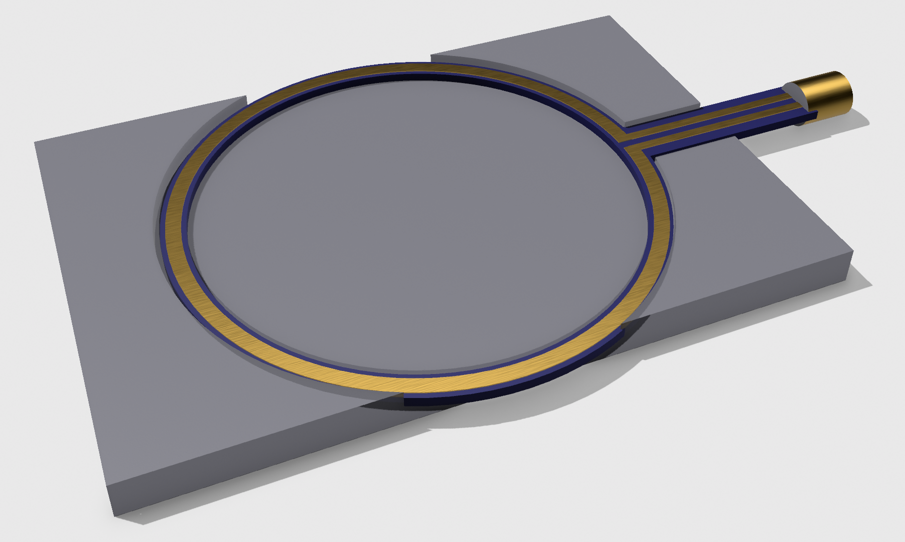 3D rendering of the circular loop antenna used for radiofrequency exposure